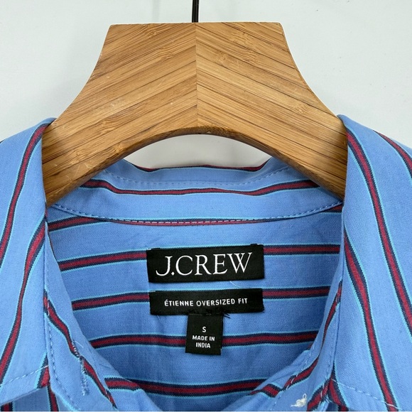 J. Crew Etienne Oversized Shirt in Striped Cotton Poplin Size S - Picture 6 of 9